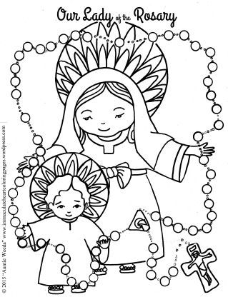 Our Lady Of The Rosary Coloring Page Religion, Catholic Kids 319x416 Our Lady Of The Rosary Coloring Page Religion, Catholic Kids