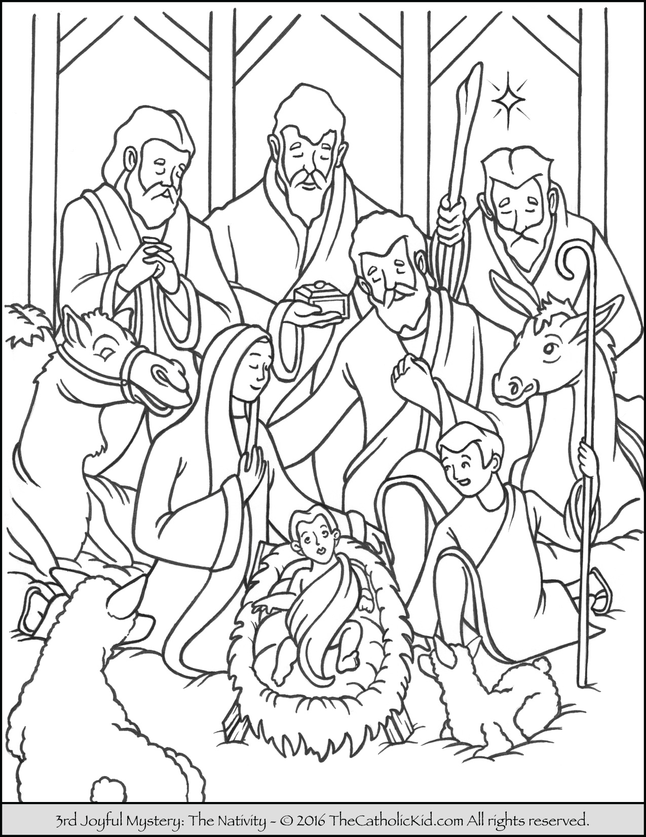 Joyful Mysteries Rosary Coloring Pages 1275x1650 Joyful Mysteries Rosary Coloring Pages