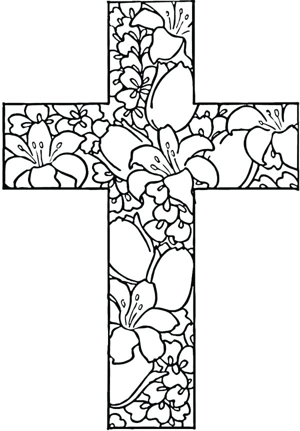 Rose Decorated Celtic Fabulous Cross Coloring Pages 600x862 Rose Decorated Celtic Fabulous Cross Coloring Pages