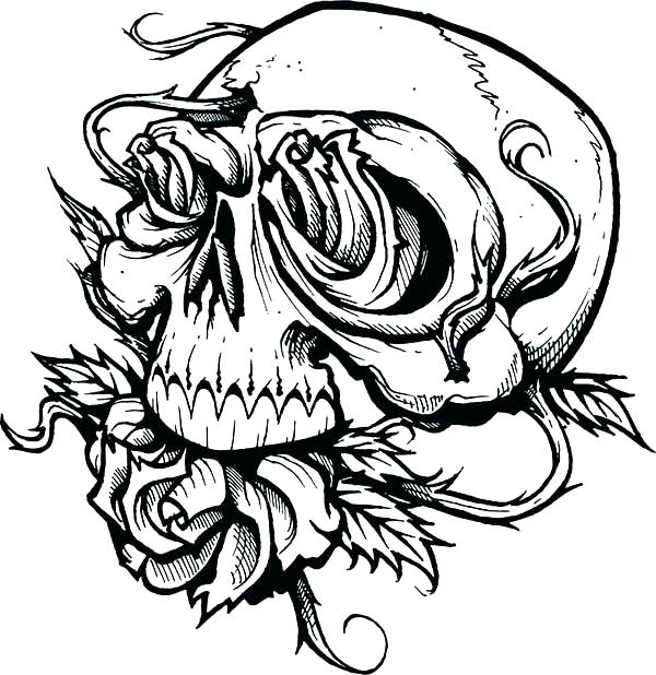 Skull Coloring Pictures Sugar Skull Roses W Cross Coloring Pages 600x618 Skull Coloring Pictures Sugar Skull Roses W Cross Coloring Pages