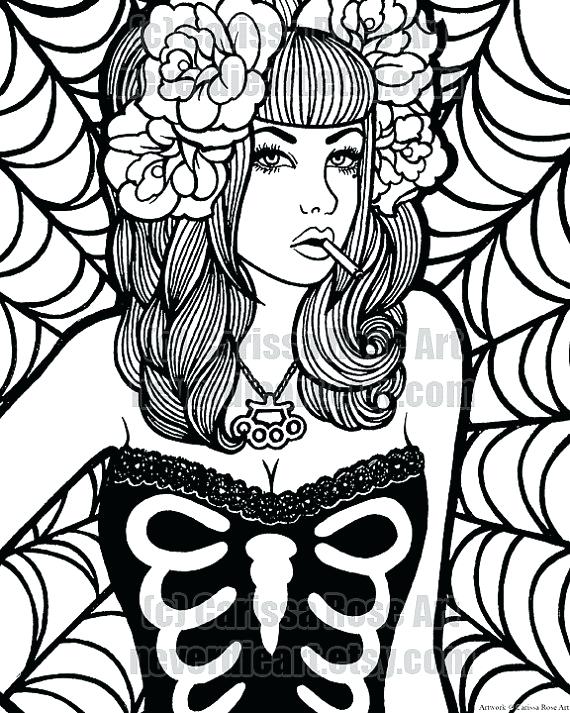 Coloring Pin Up Girl Coloring Pages With Free Printable Coloring 570x713 Coloring Pin Up Girl Coloring Pages With Free Printable Coloring