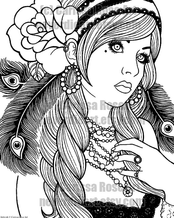 Digital Download Print Your Own Coloring Book Outline Page 570x713 Digital Download Print Your Own Coloring Book Outline Page