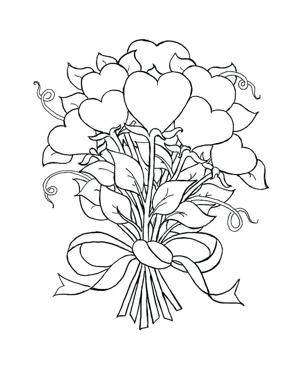 600x788 Mesmerizing Flower Bouquet Coloring Pages Rose Coloring Pages