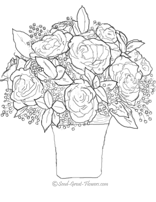 612x792 Roses Coloring Pages