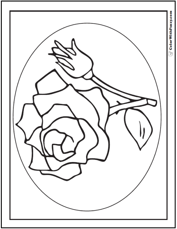 Rose Bud Coloring Pages