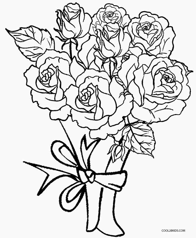 Best Printable Rose Coloring Pages For Kids Free 2942 Printable 645x780 Best Printable Rose Coloring Pages For Kids Free 2942 Printable