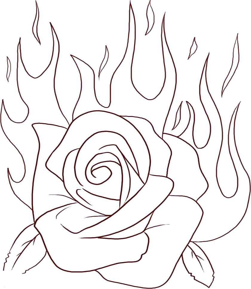 Coloring Book Rose Flame Flowers Pages Free Printable 840964 14 840x964 Coloring Book Rose Flame Flowers Pages Free Printable 840964 14