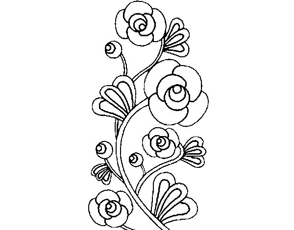 Rose Garden Coloring Page 600x470 Rose Garden Coloring Page