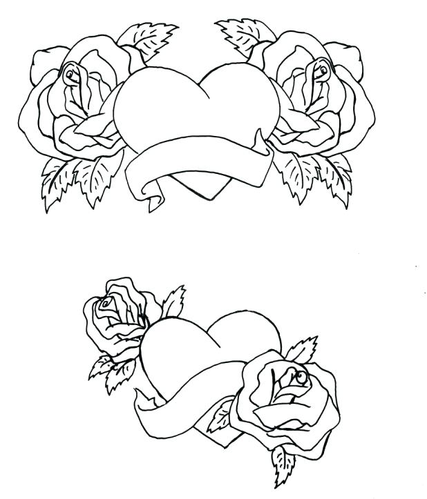 618x723 Hearts And Roses Coloring Pages Printable Hearts And Roses