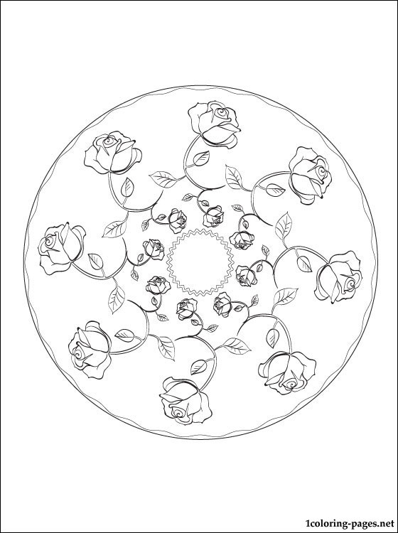 560x750 Rose Mandala Coloring Pages