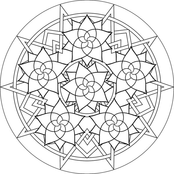 600x600 Roses Mandala Coloring Pages Batch Coloring