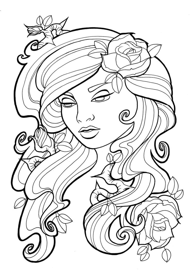 736x1050 Drawing Roses Tattoos Coloring Pages