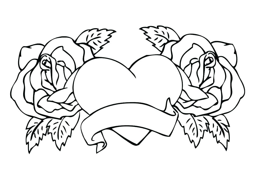 1024x744 Flaming Skull Coloring Pages Coloring Pages Hearts Roses