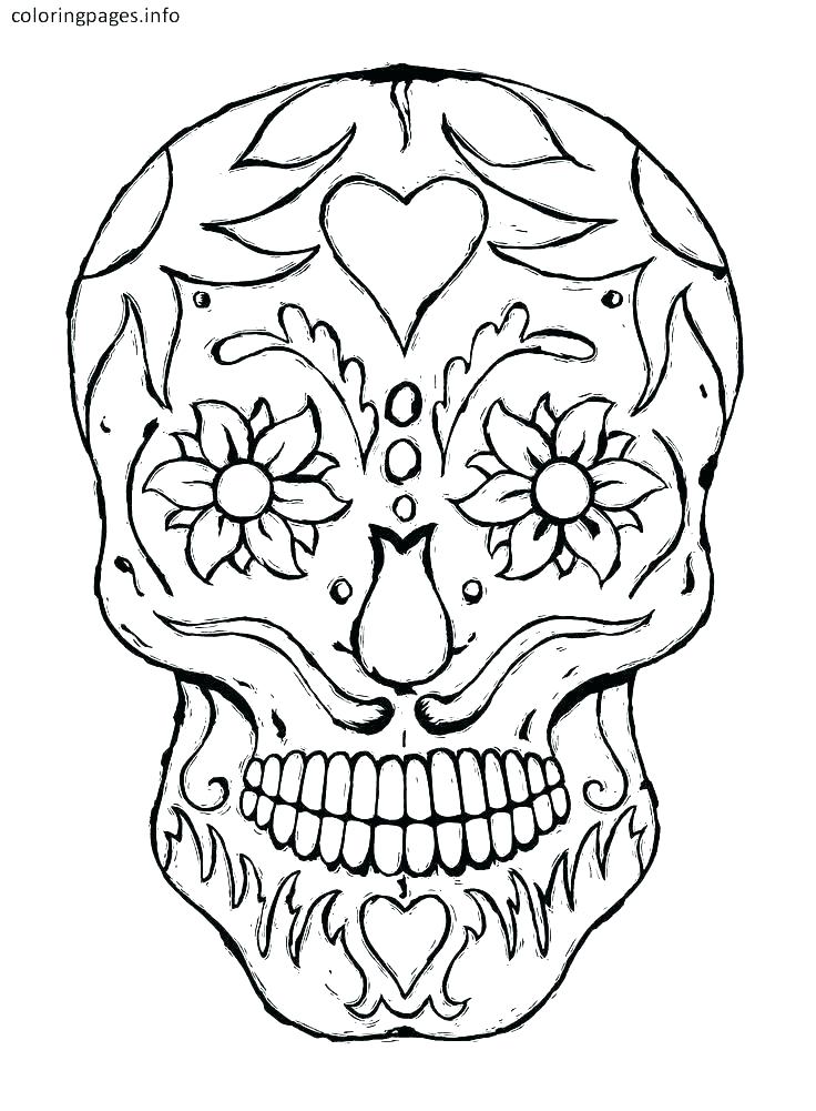 736x1001 Printable Sugar Skull Coloring Pages Roses Coloring Pages