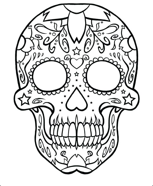 640x780 Coloring Pages Of Skulls Skull Coloring Page Free Online Printable