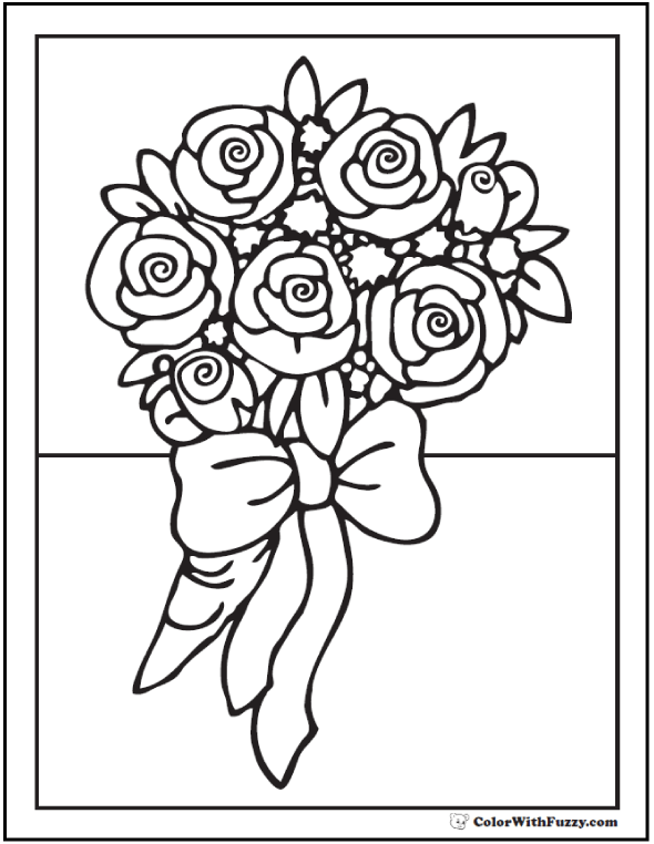 Rose Coloring Pages Customize Pdf Printables 590x762 Rose Coloring Pages Customize Pdf Printables
