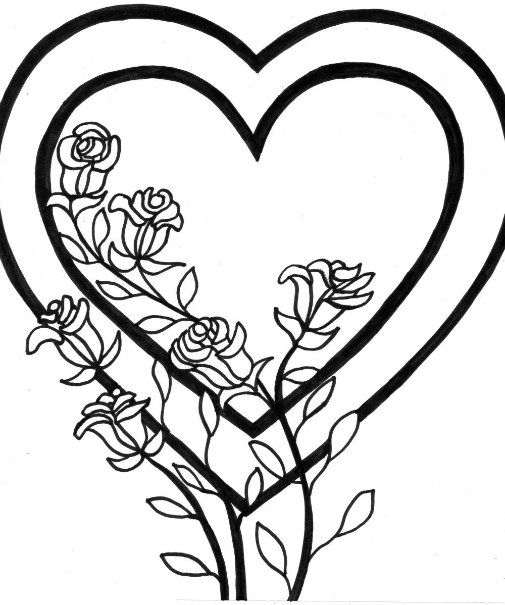 Luxury Inspiration Hearts Coloring Pages Roses Pictures Free 1000x1198 Luxury Inspiration Hearts Coloring Pages Roses Pictures Free