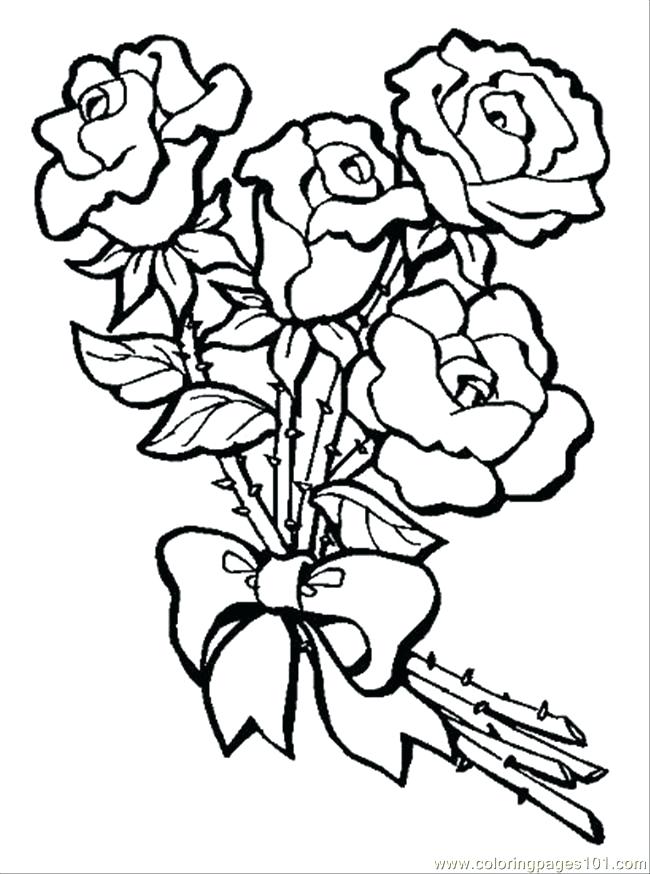 650x874 Bouquet Of Roses Coloring Pages Flower Bouquet Of Roses Coloring