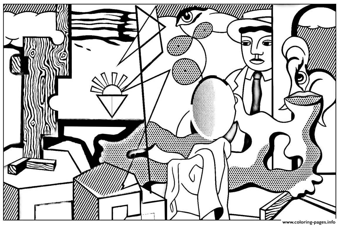 1158x768 Adult Roy Lichtenstein American Icons Coloring Pages Printable