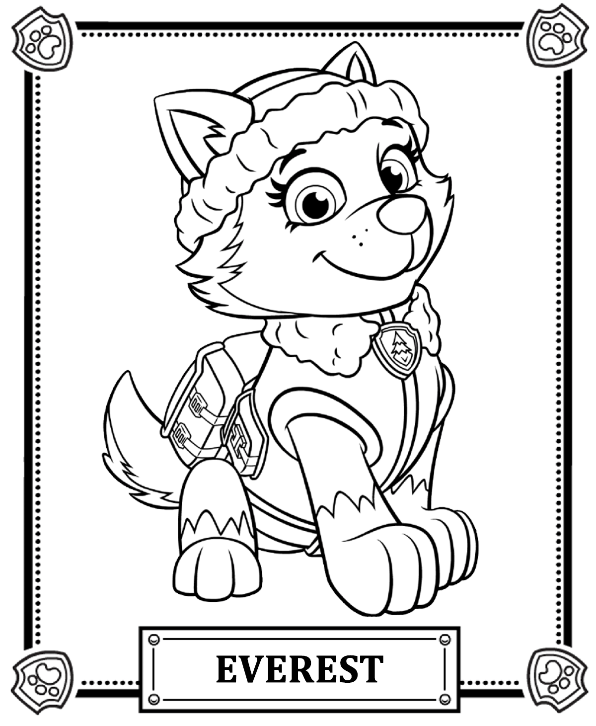 Paw Patrol Everest Coloring Pages 1200x1461 Paw Patrol Everest Coloring Pages