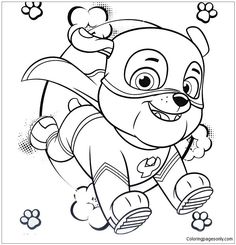 Rubble Paw Patrol Coloring Pages 236x245 Rubble Paw Patrol Coloring Pages