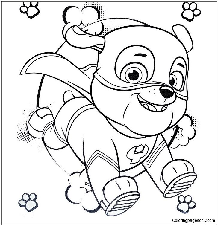 Super Hero Rubble Paw Patrol Coloring Page Coloring 728x756 Super Hero Rubble Paw Patrol Coloring Page Coloring
