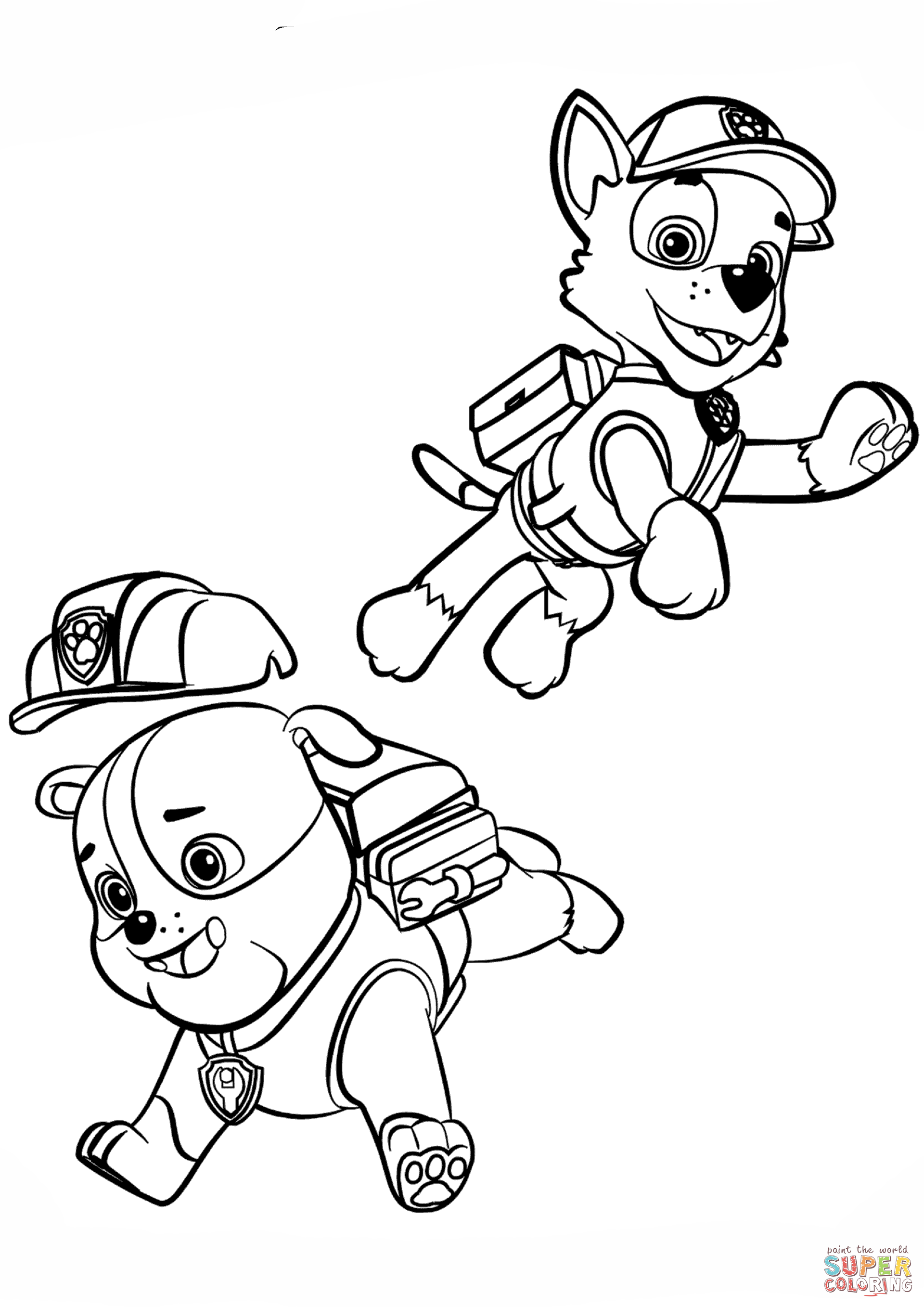 Odd Rubble Paw Patrol Coloring Page And Rocky 1920x2715 Odd Rubble Paw Patrol Coloring Page And Rocky