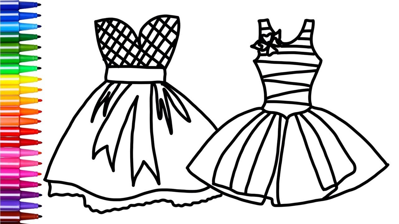 Coloring Beautiful Princess Dresses Drawing Pages To Color 1280x720 Coloring Beautiful Princess Dresses Drawing Pages To Color
