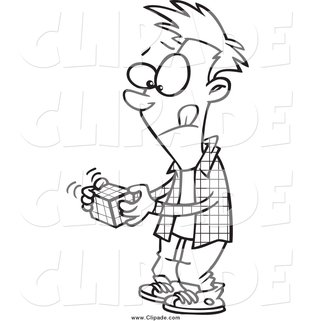 Clip Art Of A Black And White Boy Working On A Rubiks Cube By 1024x1044 Clip Art Of A Black And White Boy Working On A Rubiks Cube By