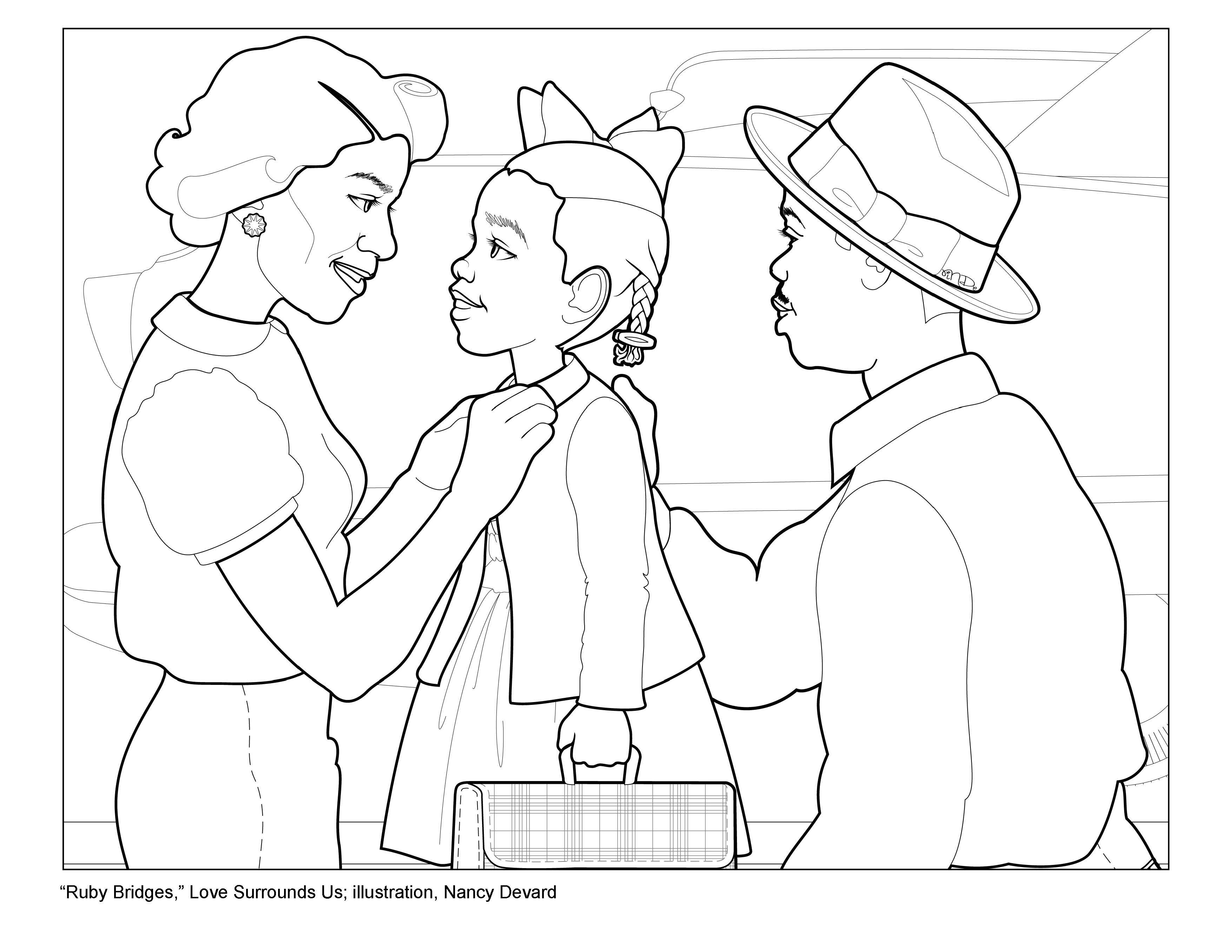 Ruby Bridges Coloring Page