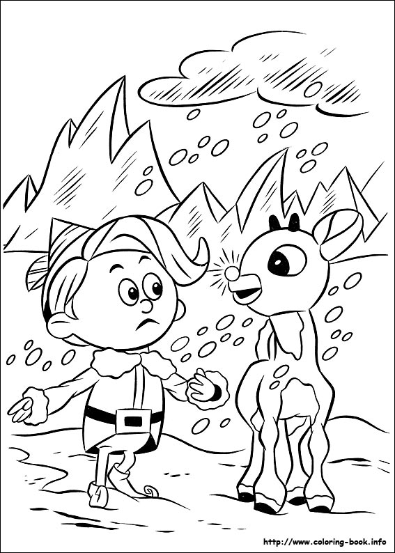 567x794 The Red Nosed Reindeer Coloring Picture