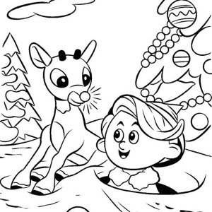 Clarice Kiss Rudolph The Red Nosed Reindeer Coloring Page Color Luna 300x300 Clarice Kiss Rudolph The Red Nosed Reindeer Coloring Page Color Luna