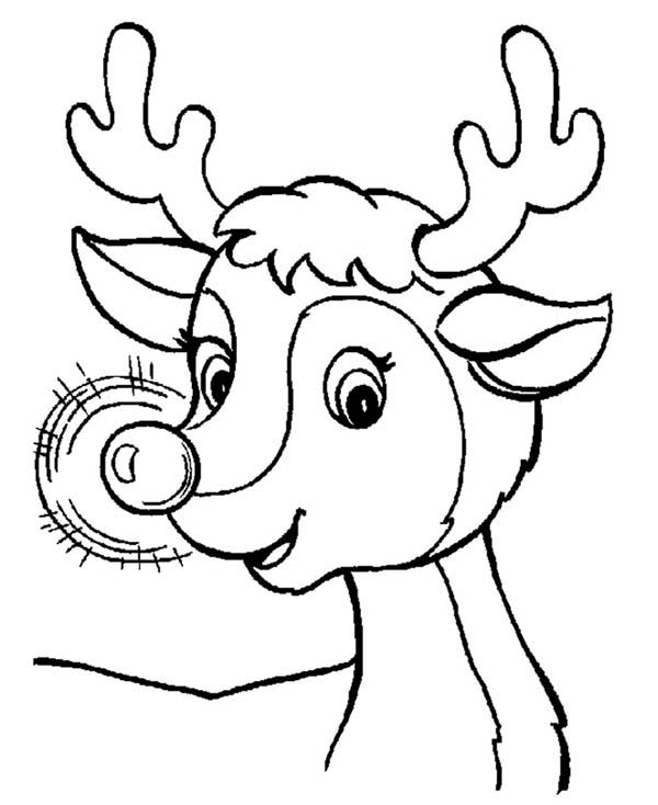 Awesome Red Nose Of Rudolph The Reindeer Coloring Page Color Luna 600x734 Awesome Red Nose Of Rudolph The Reindeer Coloring Page Color Luna
