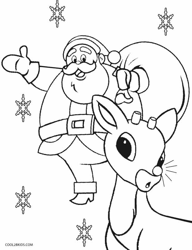 Coloring Pages Of Rudolph And Santa 615x800 Coloring Pages Of Rudolph And Santa