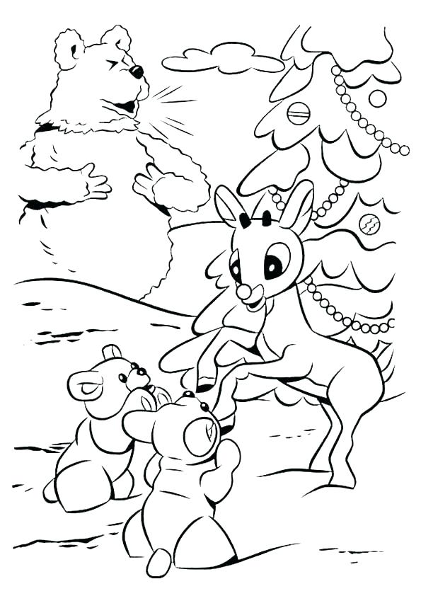 Printable Coloring Pages For Kids The Red Nosed Reindeer Coloring 595x842 Printable Coloring Pages For Kids The Red Nosed Reindeer Coloring