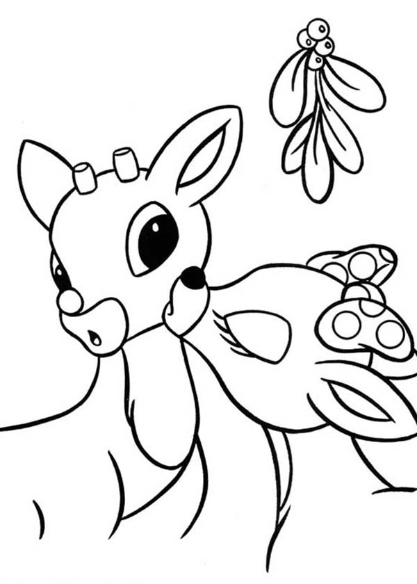 Clarice Kiss Rudolph The Red Nosed Reindeer Coloring Page Color Luna 600x840 Clarice Kiss Rudolph The Red Nosed Reindeer Coloring Page Color Luna