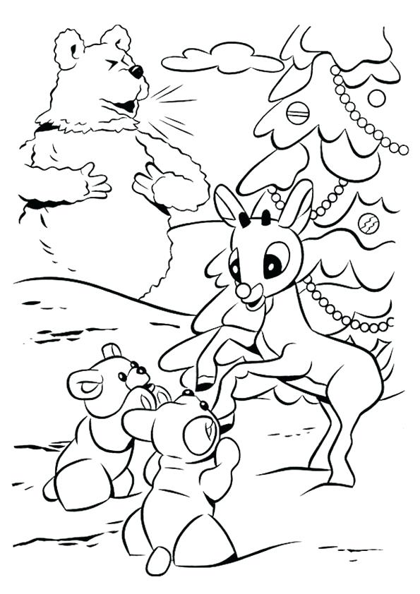 595x842 Coloring Pages Of The Red Nosed Reindeer The Red Nosed Coloring
