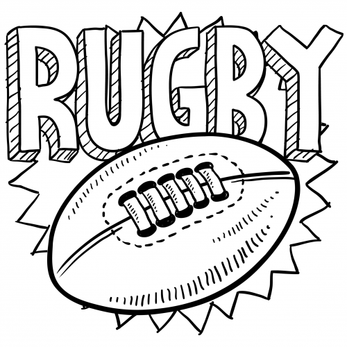 500x500 Rugby Coloring Page