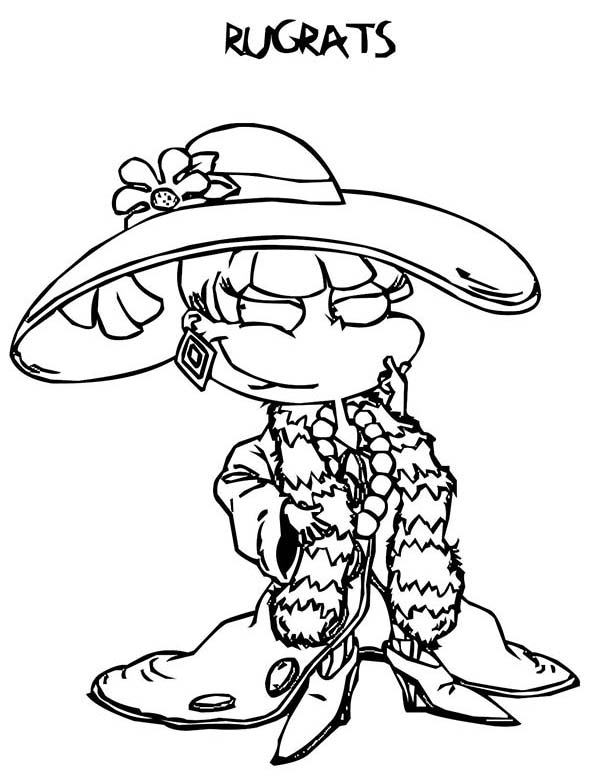 600x777 Angelica Fancy Dressing In Rugrats Coloring Page Color Luna