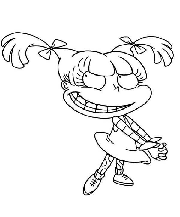 600x721 Angelica Pickles A Little Shy In Rugrats Coloring Page Color Luna