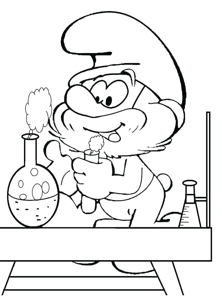 750x1000 Handy Smurf Holding A Ruler Smurfs Coloring Pages Handy Smurf