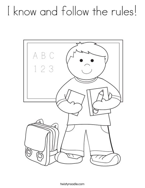 I Know And Follow The Rules Coloring Page 468x605 I Know And Follow The Rules Coloring Page