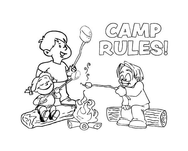 Camp Rules On Summer Camp Coloring Page 600x484 Camp Rules On Summer Camp Coloring Page