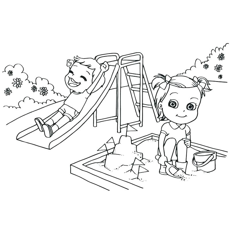 Playground Coloring Pages 800x800 Playground Coloring Pages
