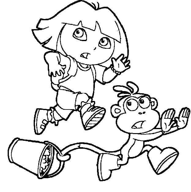 Dora And Boots Running Coloring Pages Dora Running 624x626 Dora And Boots Running Coloring Pages Dora Running