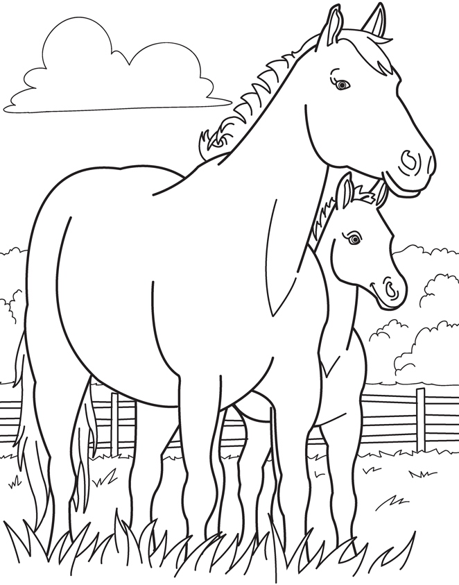 Running Horse Coloring Page at GetColorings.com | Free printable