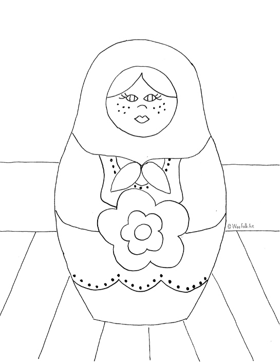Russian Nesting Dolls Coloring Page 545x705 Russian Nesting Dolls Coloring Page