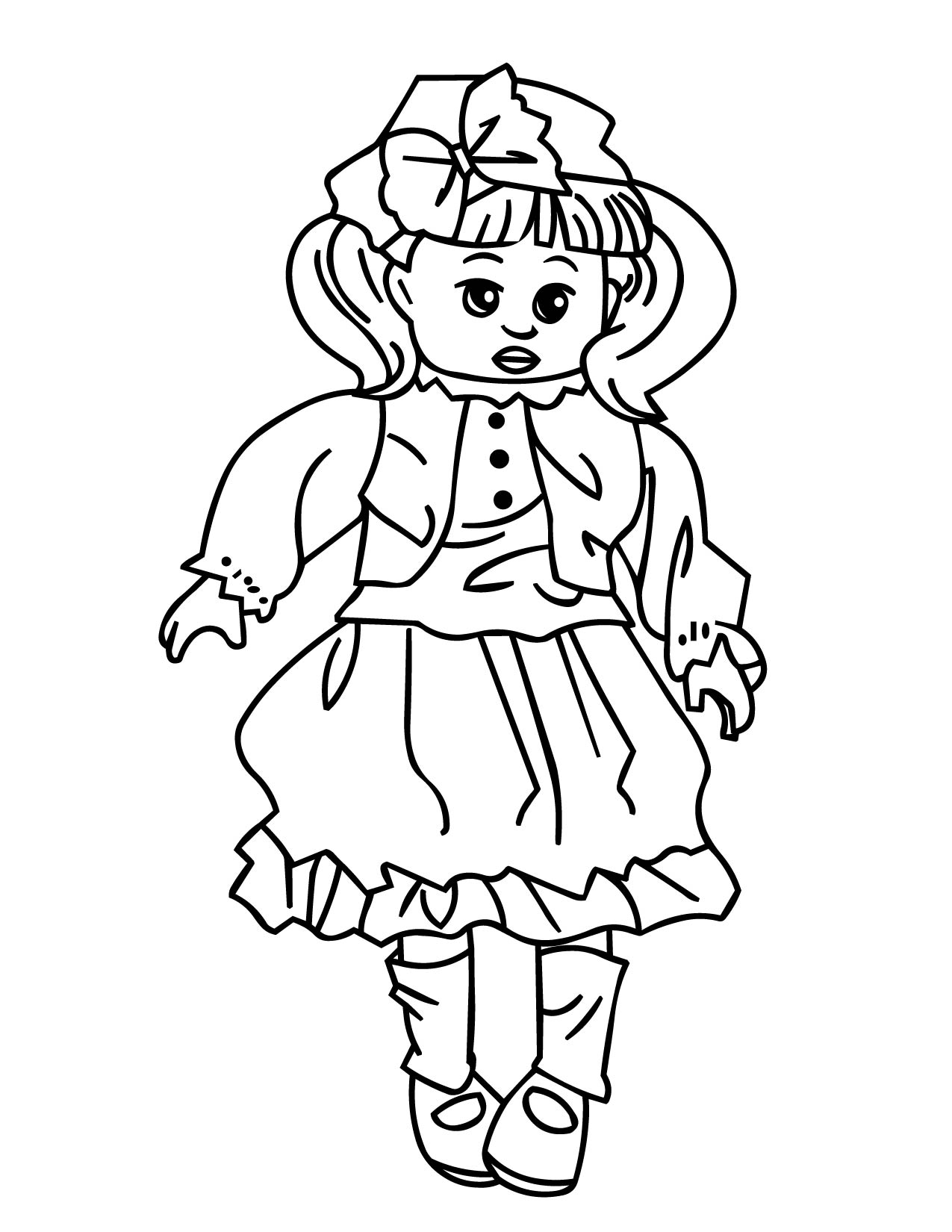 Doll Coloring Page 1275x1650 Doll Coloring Page