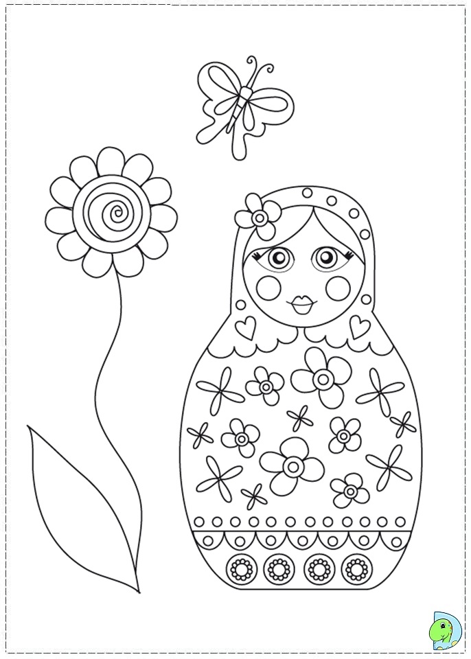 686x960 Matryoshka Coloring Page