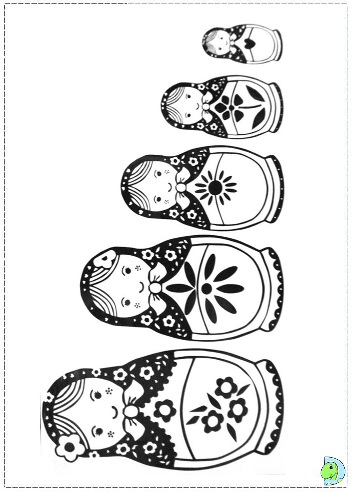 691x960 Matryoshka Coloring Pages